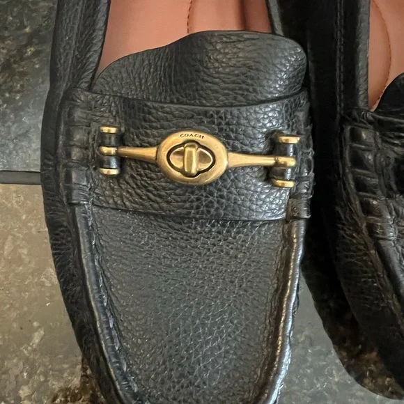 Coach Black Leather Loafers - Picture 3 of 4